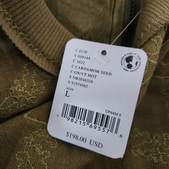 Free People Picking Petals Mini Dress Cardamom Seed Olive Green Women's Large - Picture 11 of 16